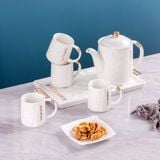  Bộ Tách Trà Sứ 6 Món 2160 Trắng Cherry 