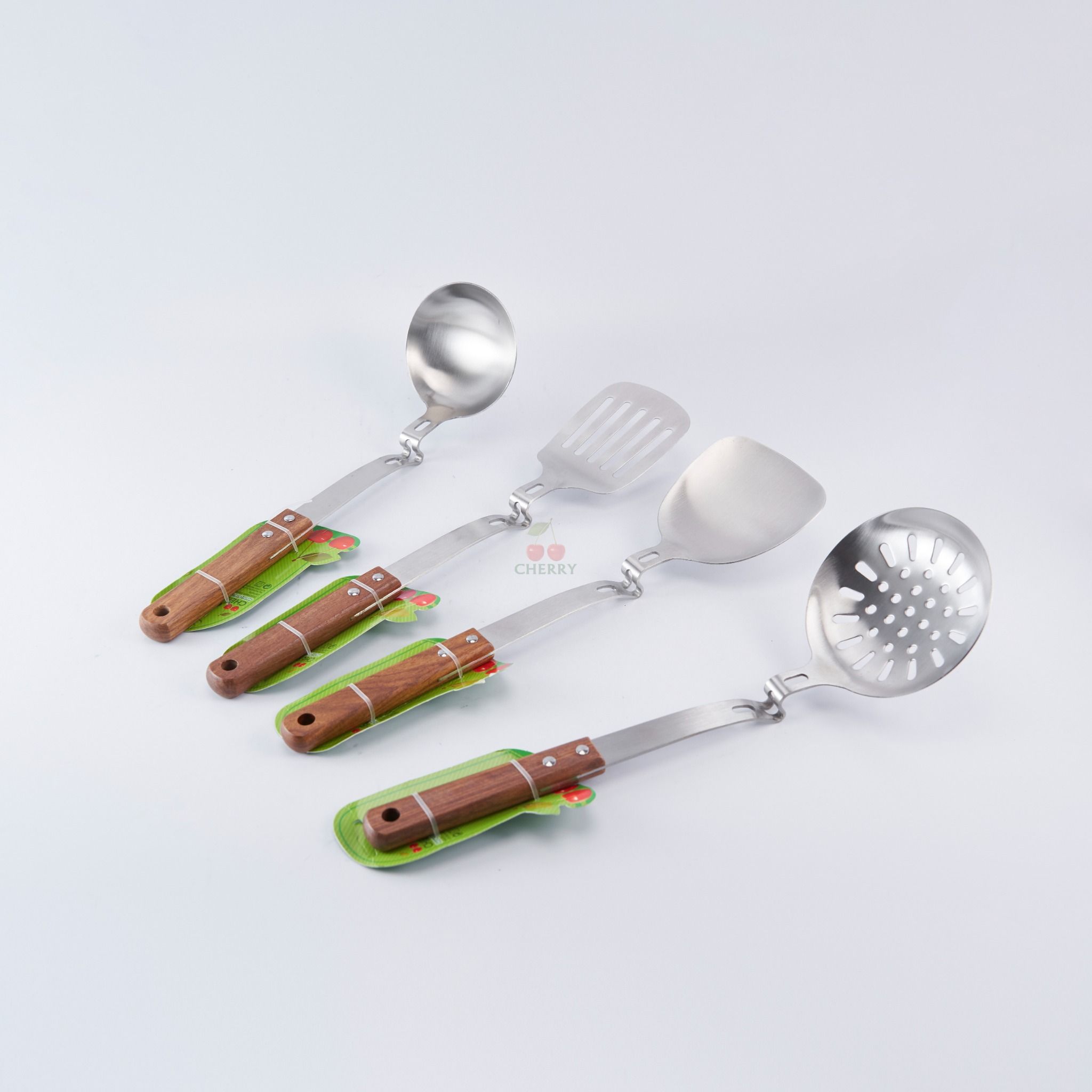  Sạn Lỗ 9 Cán Gỗ Cherry Có Rãnh Treo Tiện Lợi 