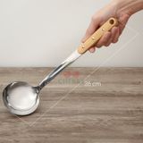  Vá Canh Inox Cán Gỗ Cherry Tiện Lợi 