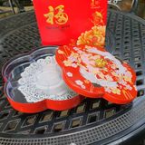  Hộp Mứt Tròn Nhựa Hoạ Tiết Hạc Cherry 