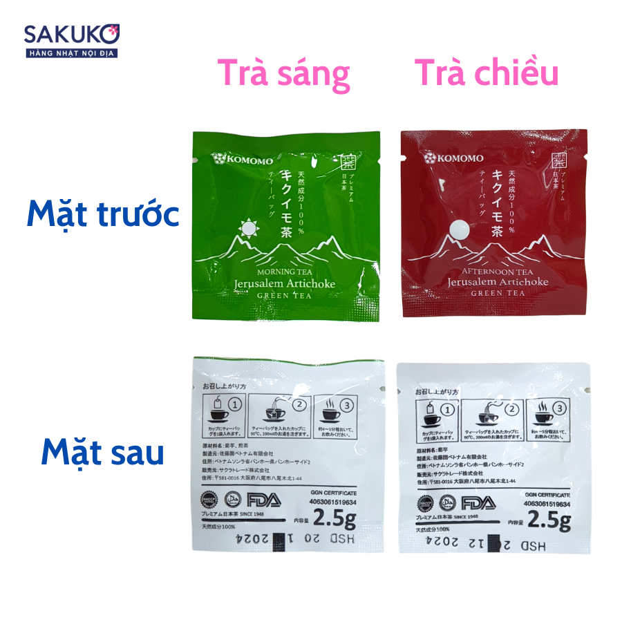 SATOEN- Trà Cúc Vu giảm mỡ máu KOMOMO 2.5gx30 túi