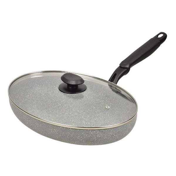 PEARL METAL- Chảo vân cẩm thạch nắp thủy tinh