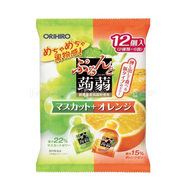 ORIHIRO- Thạch mềm vị nho và cam 20gx12 chiếc
