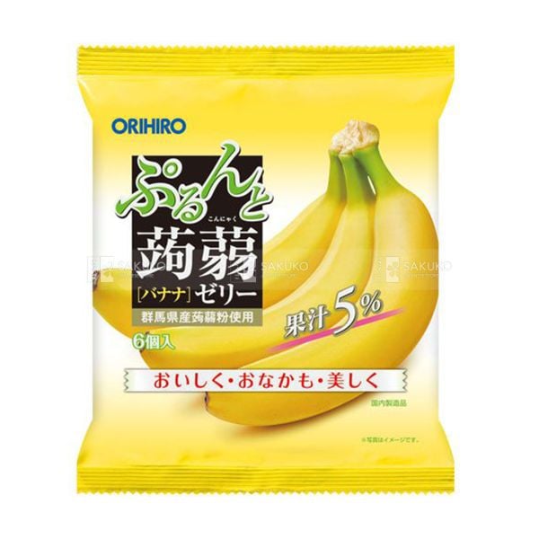 ORIHIRO- Thạch mềm vị chuối 20gx6 chiếc