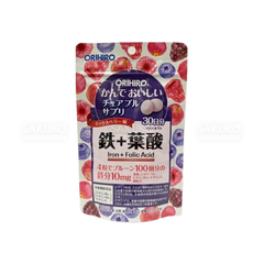 ORIHIRO- Kẹo nhai bổ sung sắt + axit folic 120v