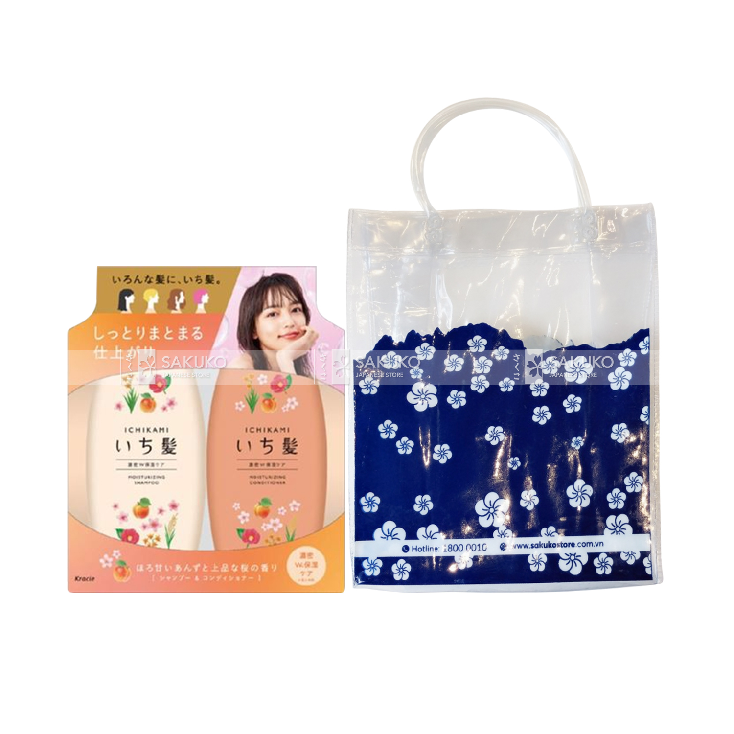 KRAICE-Set gội xả Ichikami cấp ẩm sâu (480ml x 2) – Siêu Thị Nhật Bản