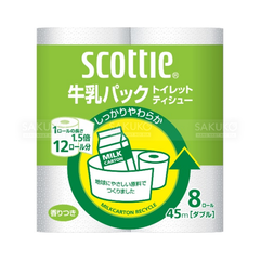 SCOTTIE- Giấy vệ sinh 8 cuộn 2 lớp nguyên liệu tái chế