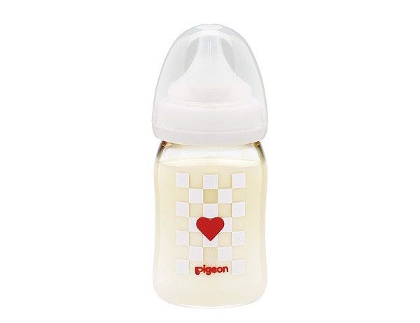 PIGEON- Bình sữa nhựa cổ rộng caro 160ml 00326