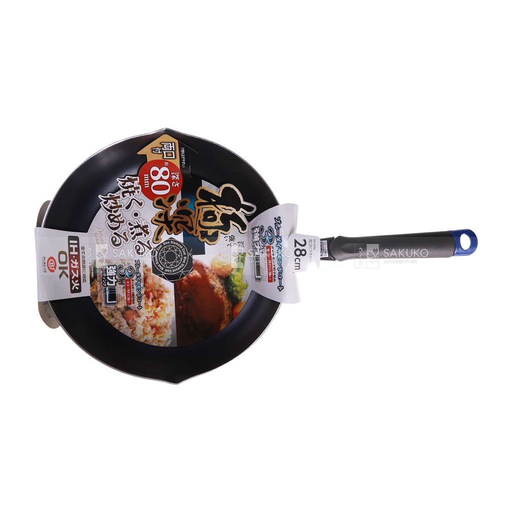 PEARL METAL- Chảo chống dính sâu lòng màu xanh28cm