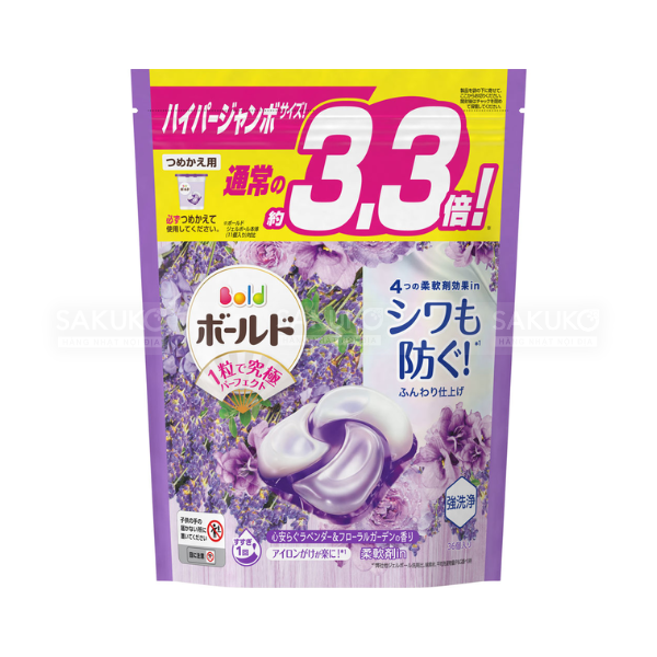 P&G- Viên giặt xả Gel Bold 4D hương lavender 36v