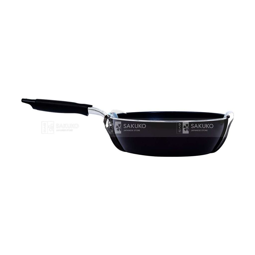 PEARL METAL-Chảo tráng kim cương xanh sâu lòng26cm