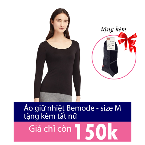 BEMODE- Áo inner thu đông nữ- Đen M