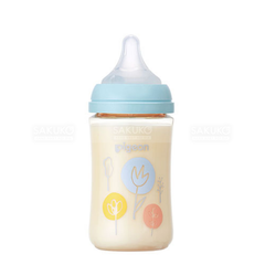 PIGEON- Bình sữa nhựa cổ rộng hình hoa 240ml