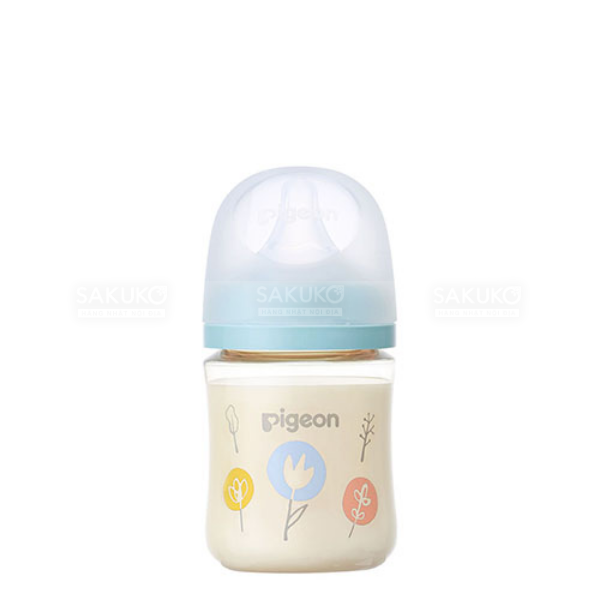 PIGEON- Bình sữa nhựa cổ rộng hình hoa 160ml