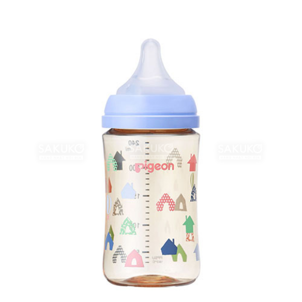 PIGEON- Bình sữa nhựa cổ rộng hình ngôi nhà 240ml