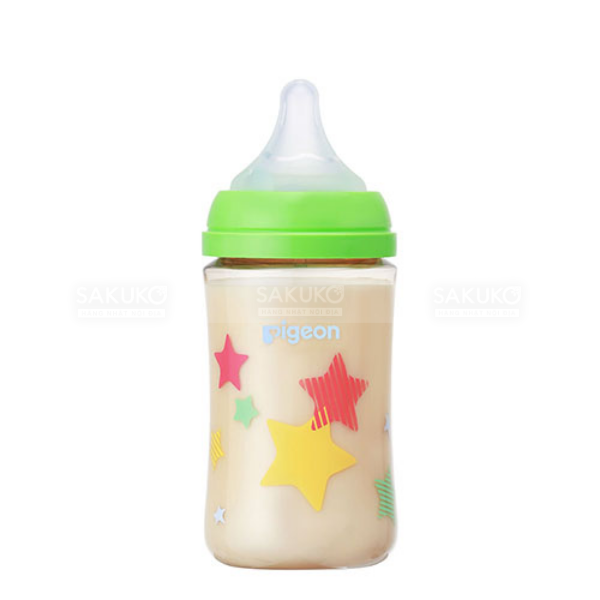 PIGEON- Bình sữa nhựa cổ rộng hình ngôi sao 240ml
