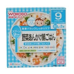 WAKODO- Cháo cá hồng và rau xanh 9 tháng 80gx2 hộp