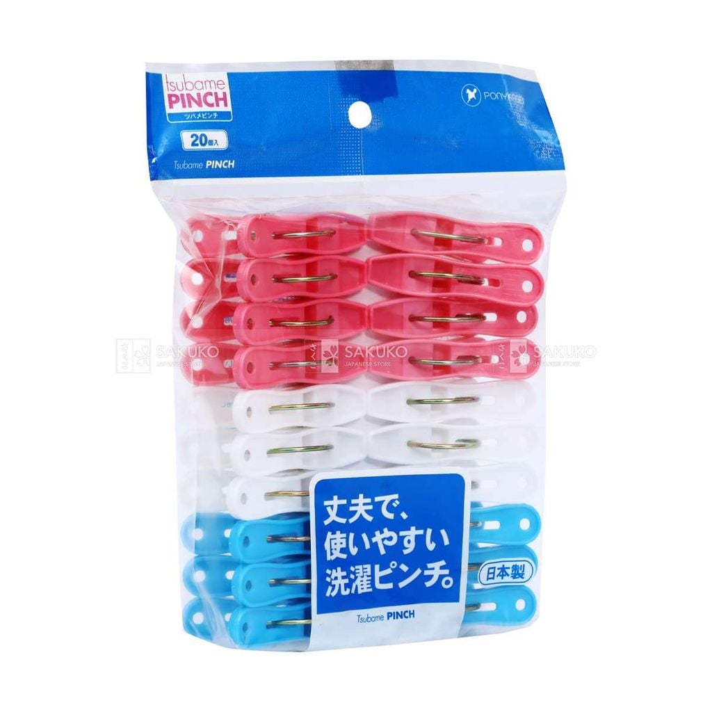 PONYKASEI- Kẹp quần áo 3 màu 20 chiếc
