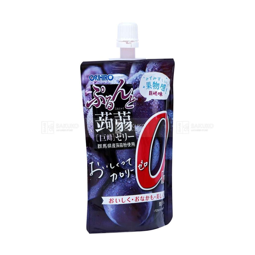 ORIHIRO- Thạch mềm vị nho tím không calo túi 130g
