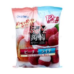 ORIHIRO- Thạch mềm vị đào và vải 20gx12 chiếc