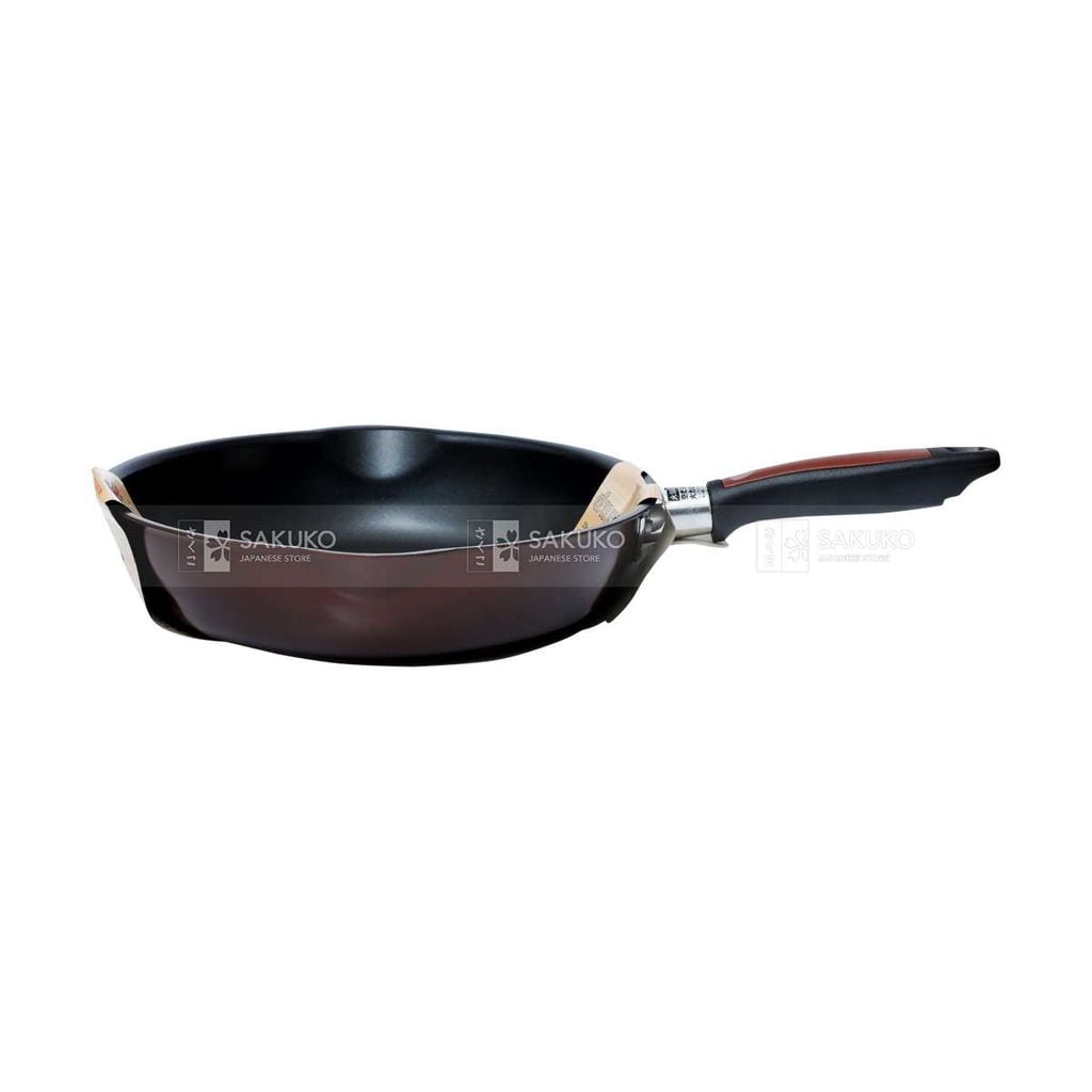 PEARL METAL-Chảo chống dính sâu lòng màu cam26cm