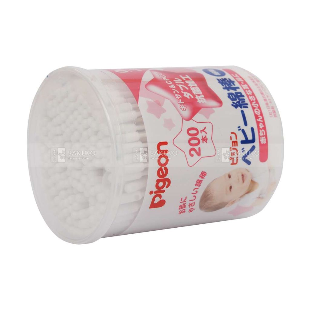PIGEON- Bông tăm kháng khuẩn 200 cây