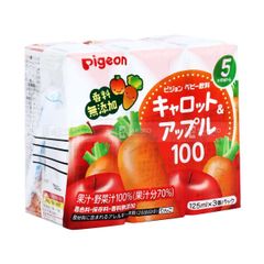 PIGEON- Nước ép vị cà rốt và táo lốc 3 hộp x 125ml
