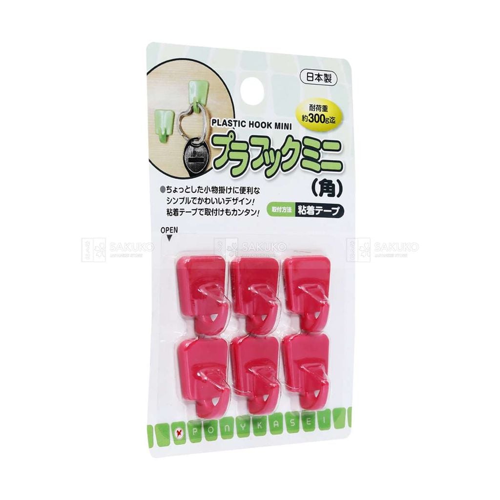 PONYKASEI- Móc dán tường màu hồng 6 chiếc