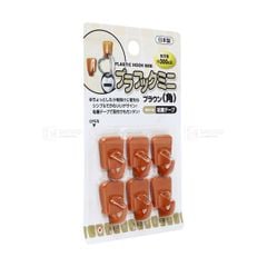 PONYKASEI- Móc dán tường màu nâu 6 chiếc