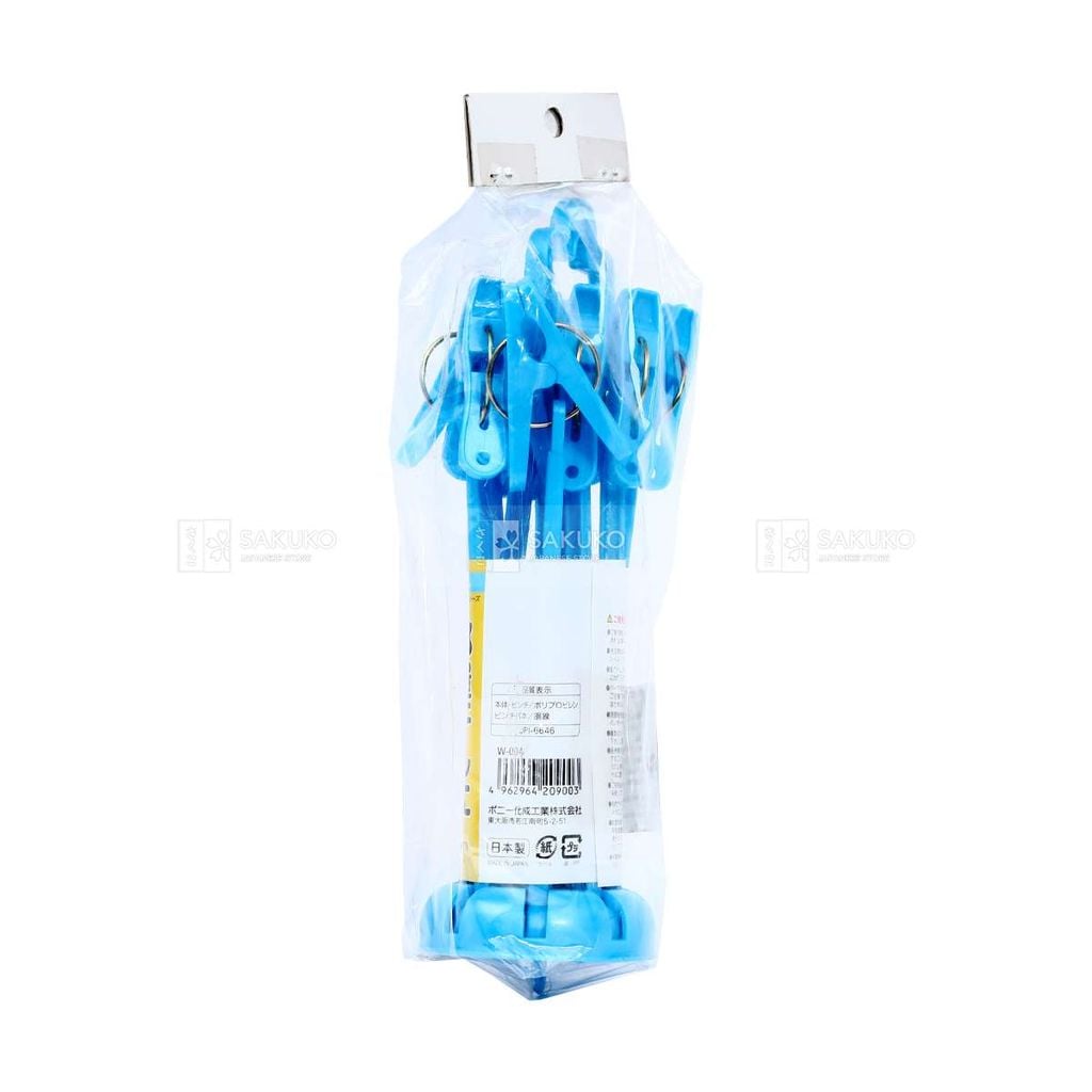 PONYKASEI- Móc phơi đồ mini màu trắng 8 kẹp W-004