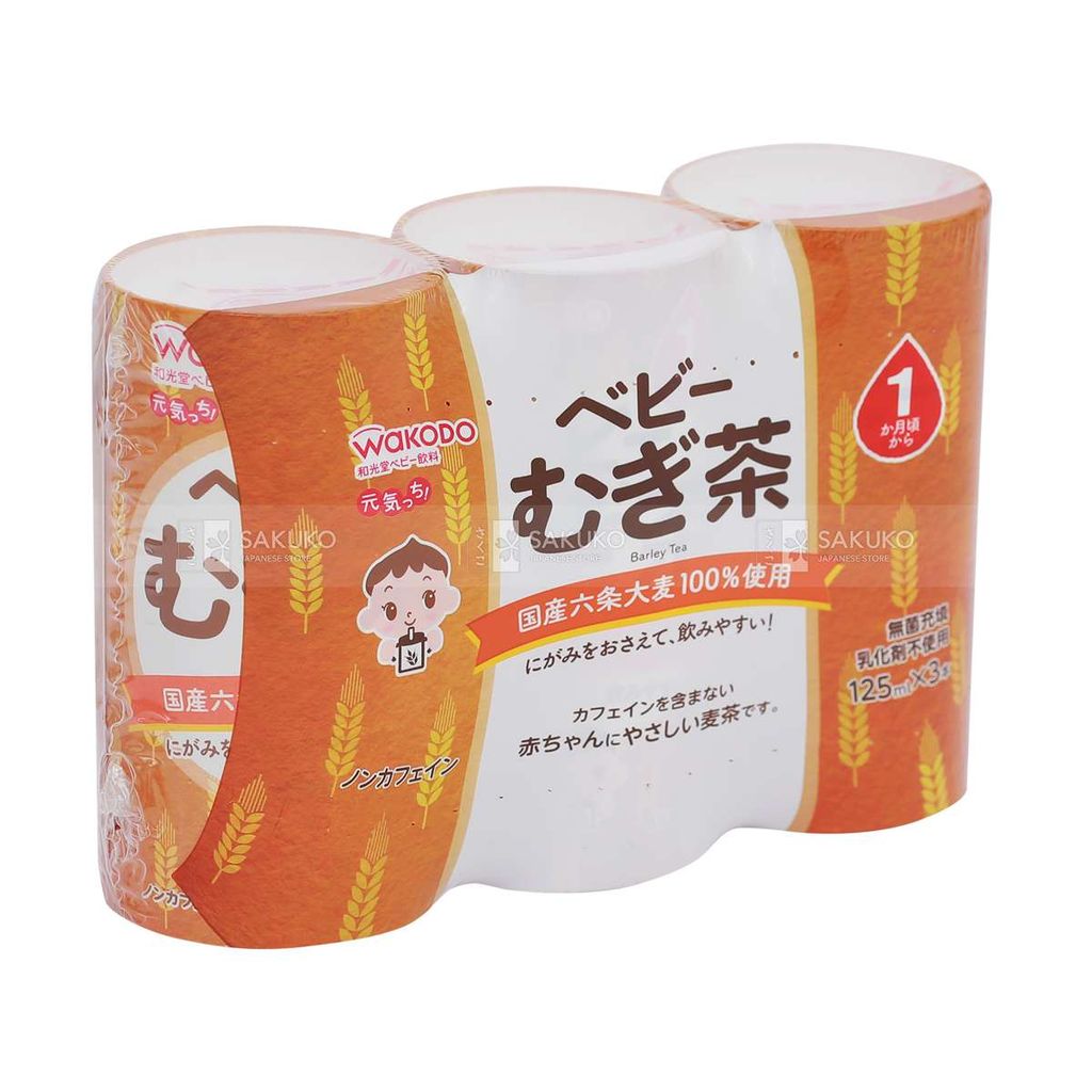 WAKODO- Trà lúa mạch Genki 125ml (3 hộp/lốc)