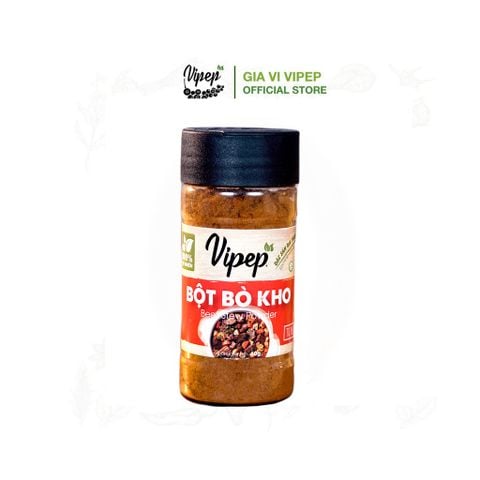 Gia Vị Bột Bò Kho Tự Nhiên Vipep Hũ Nhựa Tròn 60g