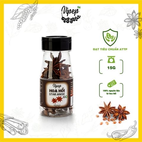 Hoa Hồi Nguyên Cánh Tự Nhiên Vipep Hũ Nhựa 15g