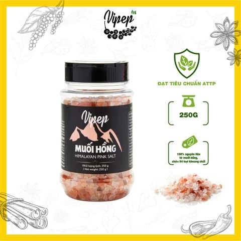 Muối Hồng Himalaya Nguyên Hạt Vipep Hũ Nhựa 250g