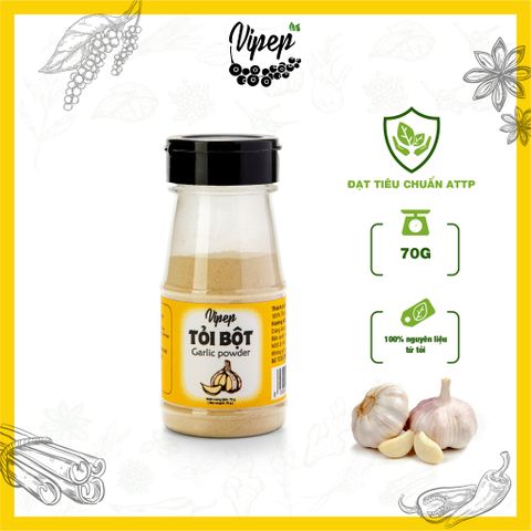 Tỏi Bột Tự Nhiên Vipep Hũ Nhựa 70g