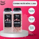Combo Muối Hồng Himalaya Xay Nhuyễn 1.1kg + Muối Hồng Himalaya Nguyên Hạt 1.1kg Vipep Hũ Nhựa - Gia Vị Vipep