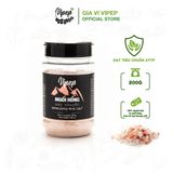 Combo Gia vị Vipep 4 loại Hành bột 70g, Tỏi bột 70g, Muối hồng xay 200g, Tiêu xay 50g