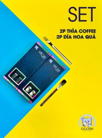  SET 2P Thìa Coffee - Dĩa Hoa Quả 