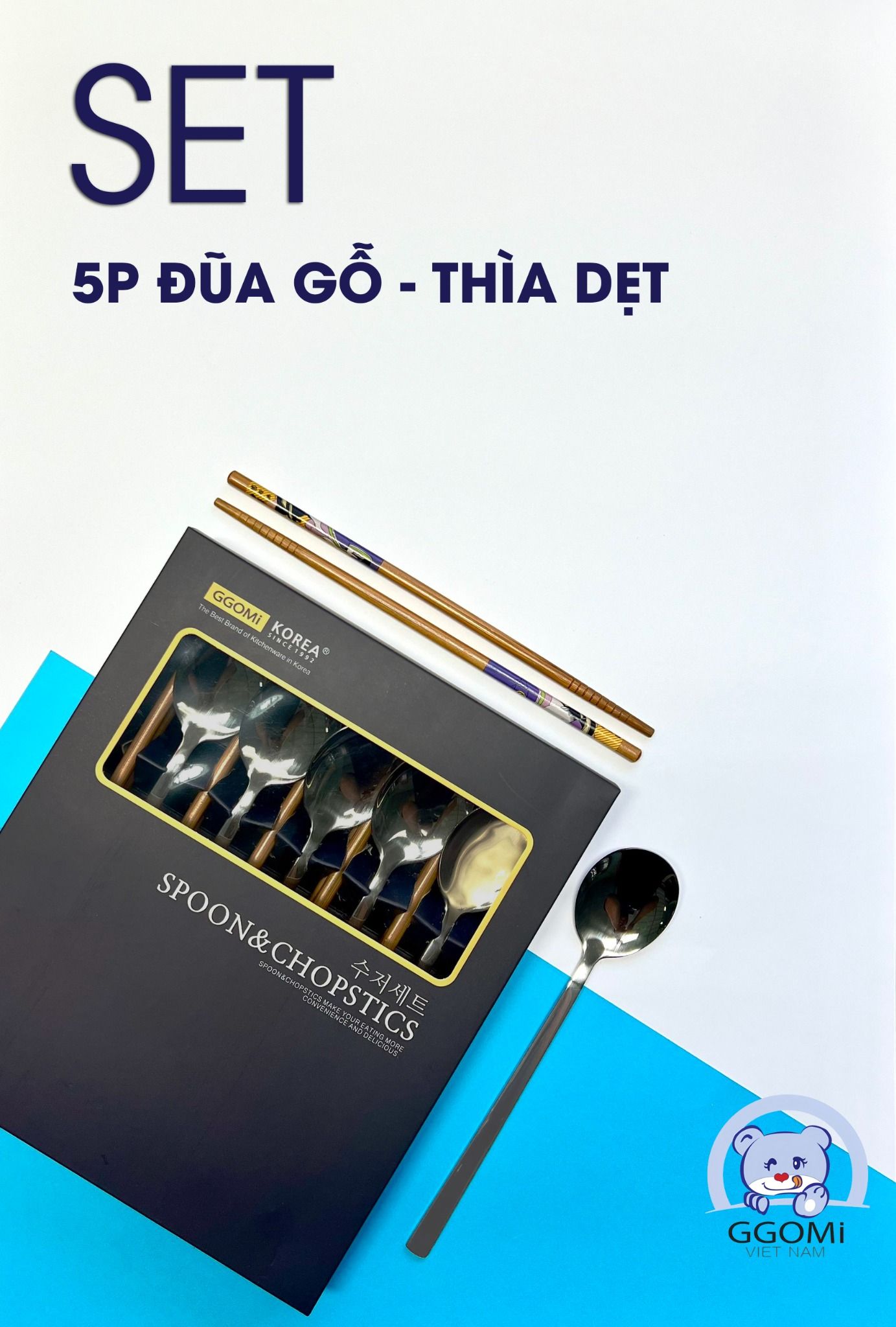 SET 5P ĐŨA GỖ + THÌA DẸT