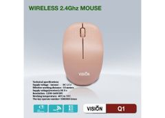 Chuột máy tính không dây VISION Q1 Hồng Mới