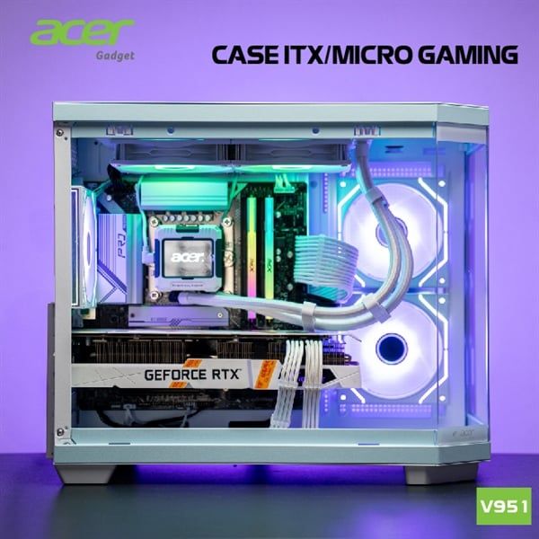 VỎ CASE ACER V951 M-ATX GAMING - WHITE Mới