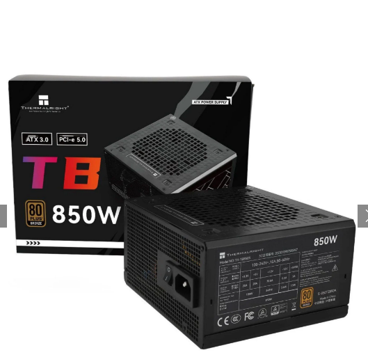 Nguồn Thermalright TB-850S 850W, Đen, Nhập Khẩu, 80 Plus Bronze, ATX 3.0, PCIE 5.0 Mới
