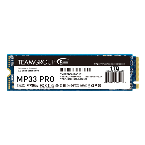 Ổ cứng SSD TeamGroup 1TB MP33 M.2 PCIe Gen3x4 Mới