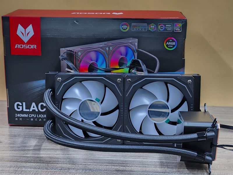 Tản nhiệt nước Coolmoon Glacier 240 ARGB - Đen Mới