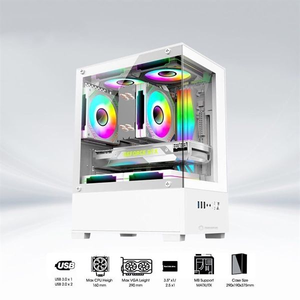 Thùng Case Coolerplus CPC EX32 Trắng Mới