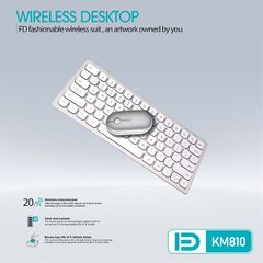 Bộ Phím Chuột Mini Không Dây FD KM810 - Trắng Mới