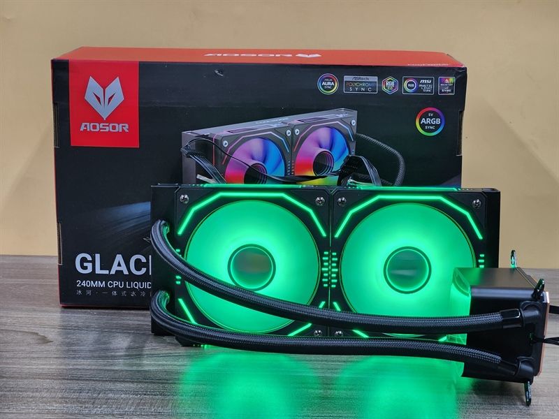 Tản nhiệt nước Coolmoon Glacier 240 ARGB - Đen Mới