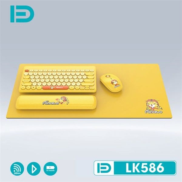 Combo Phím + Chuột + Lót Chuột + Tay Đệm FD8221 LK586 Vàng Mới