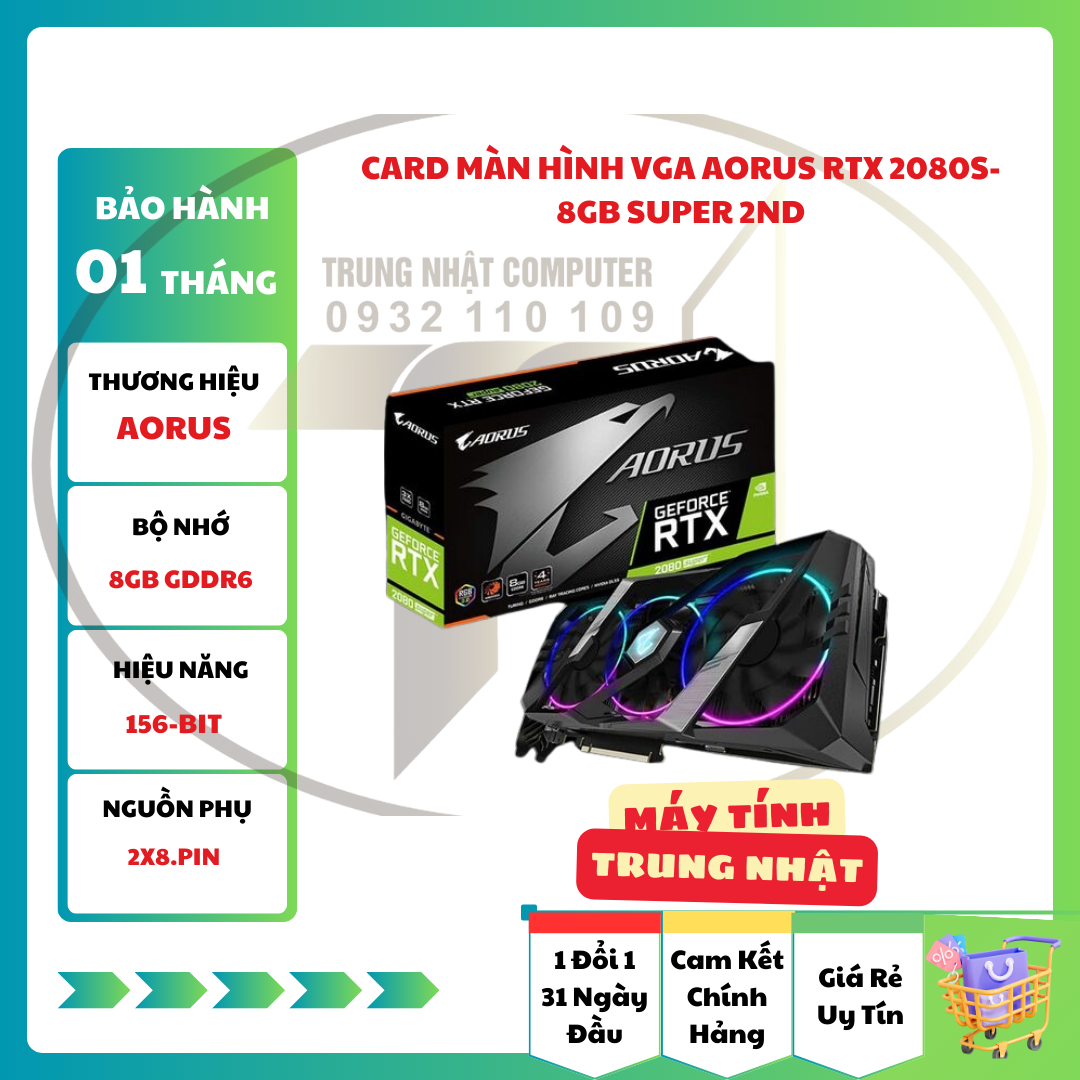 Card Màn Hình VGA AORUS RTX 2080S-8GB SUPER 2ND