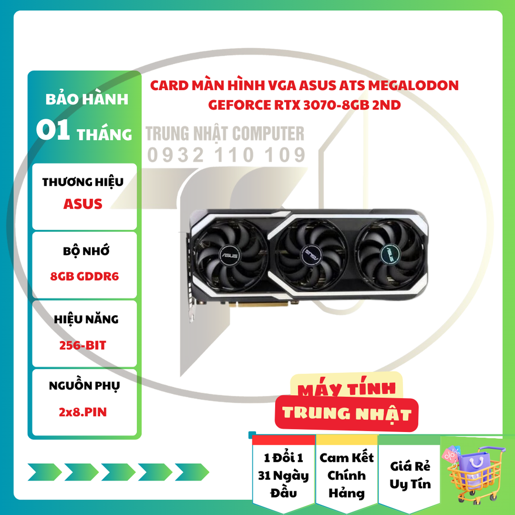 Card Màn Hình VGA ASUS GEFORCE RTX 3070 ATS O8G MEGALODON
